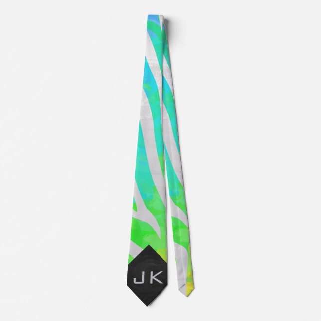Zebra Monogram Rainbow och White Print Slips (Framsida)