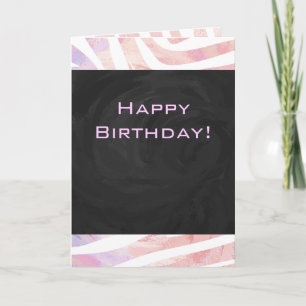 Zebra Monogram Rosa och White Kort