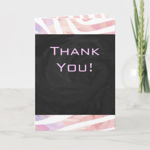 Zebra Monogram Rosa och White Kort