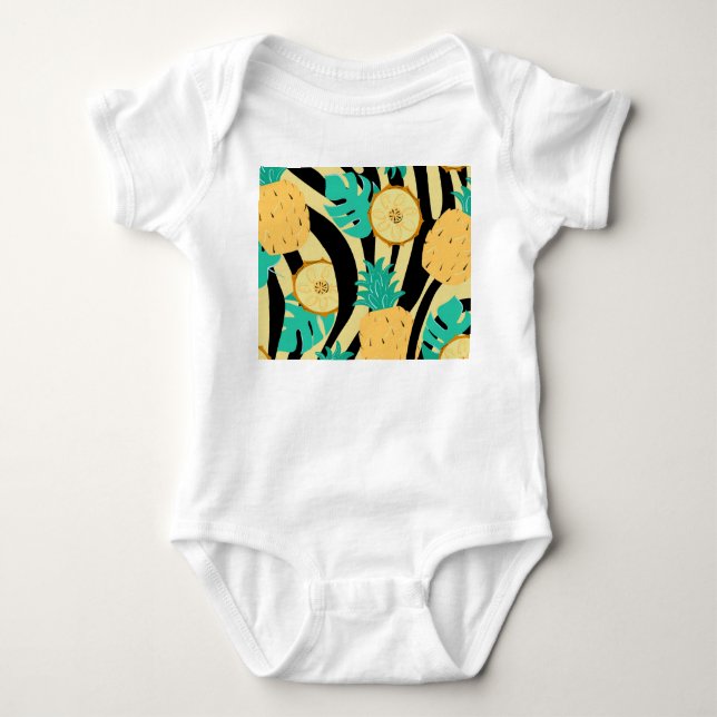 Zebra, monstera, ananas: sommaren mönster. t shirt (Framsida)