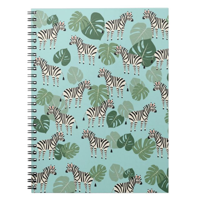 Zebra Monstera Mönster Anteckningsbok (Framsidan)