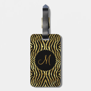 Zebra mönstrad anpassning för svart och Guld Bagagebricka