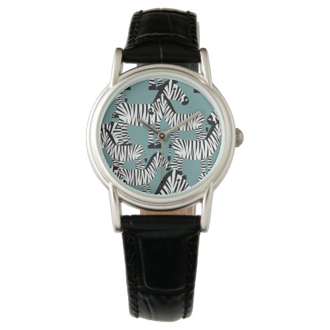 Zebra mönstrad armbandsur (Framsida)