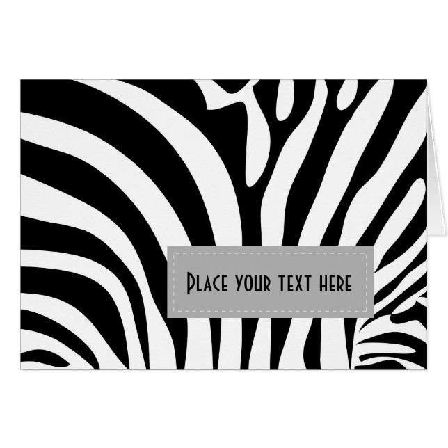 Zebra mönstrad åtskilliga objekt hälsningskort (Framsidan Horizontal)