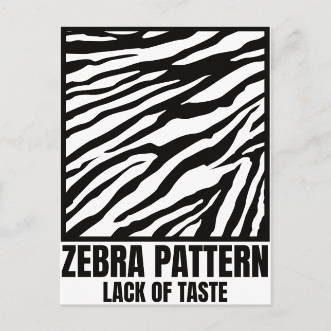 Zebra mönstrad Bad Taste Mode-offer Vykort (Framsida)