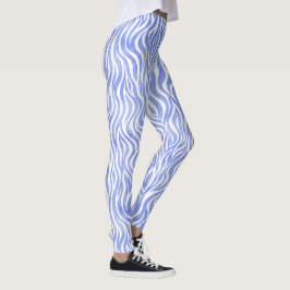 Zebra mönstrad blåttvattenfärg leggings