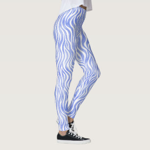 Zebra mönstrad blåttvattenfärg leggings