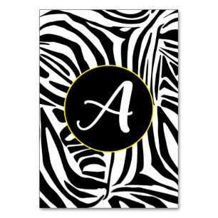Zebra mönstrad bordsnummer