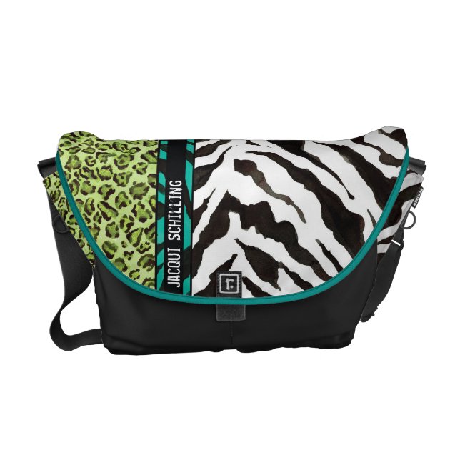 Zebra mönstrad chic moderiktig Leopard för Kurir Väska (Framsidan)