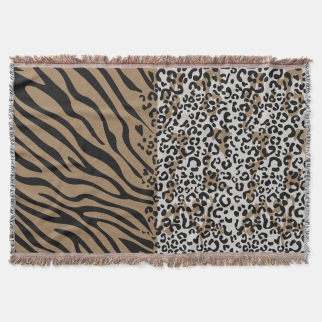 Zebra mönstrad djurleopard filt (Framsidan)