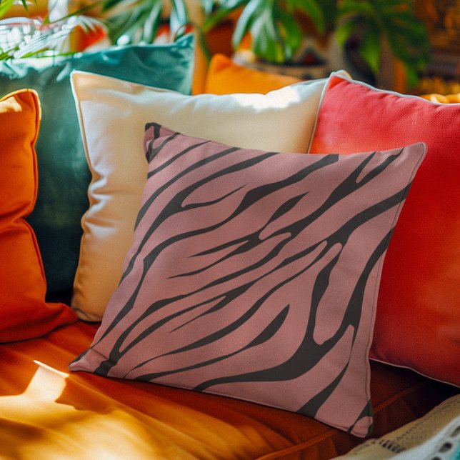 Zebra mönstrad för metallisk rosa kudde (Skapare uppladdad)