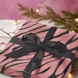 Zebra mönstrad för metallisk rosa presentpapper