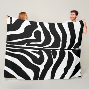 Zebra mönstrad för Monogram Black and White Stripe Fleecefilt