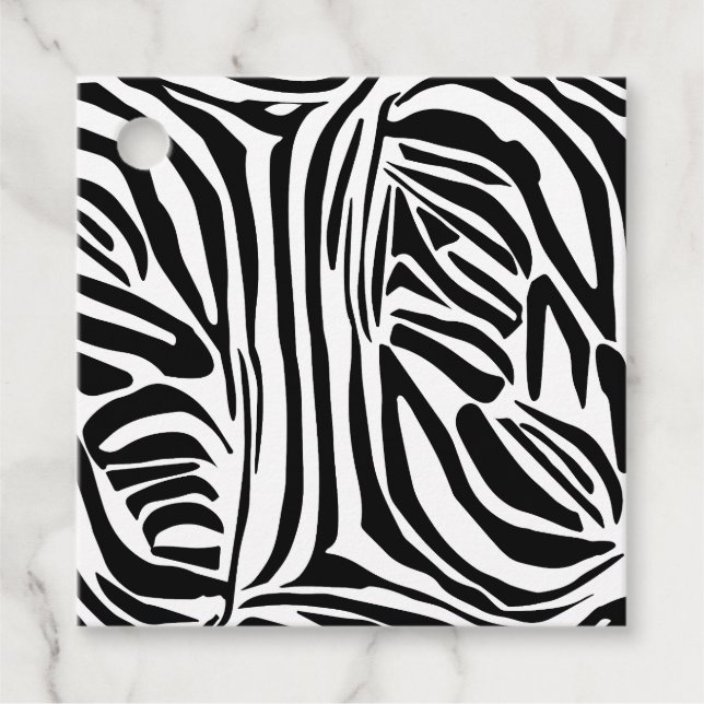 Zebra mönstrad gåvor etiketter (Framsida)