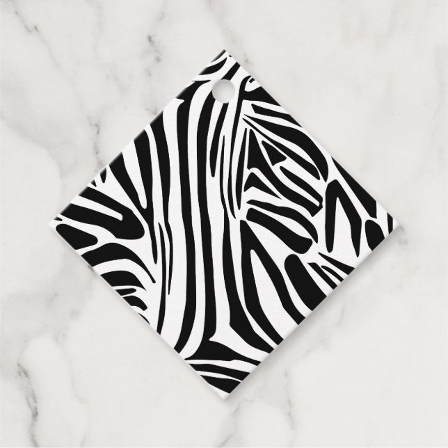 Zebra mönstrad gåvor etiketter (Framsida)