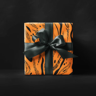 Zebra mönstrad gult presentpapper