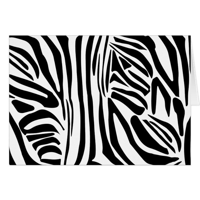 Zebra mönstrad hälsningskort (Framsidan Horizontal)