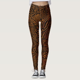 Zebra mönstrad i Golden Brown Leggings