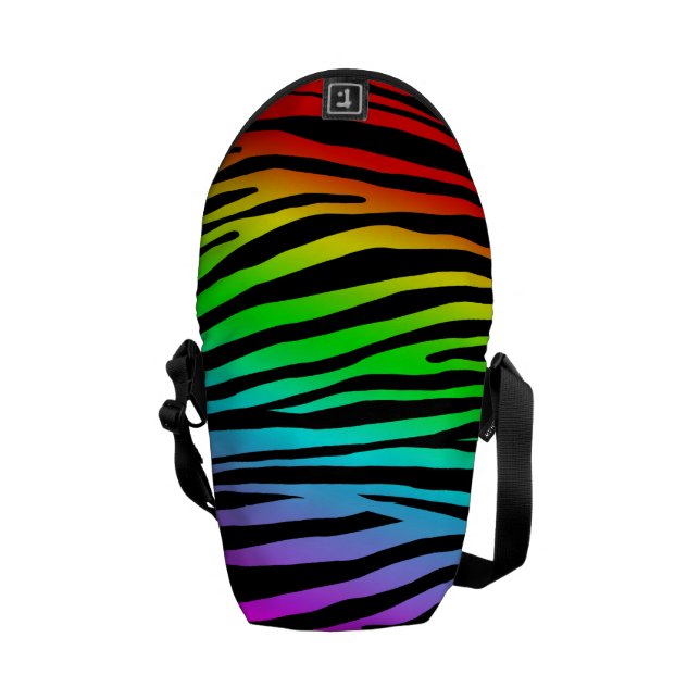 Zebra mönstrad i regnbåge kurir väska (Öppen Baksida)