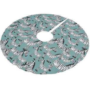 Zebra mönstrad julgransmatta borstad polyester