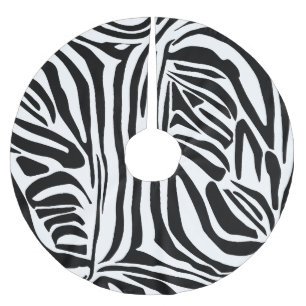 Zebra mönstrad julgransmatta borstad polyester