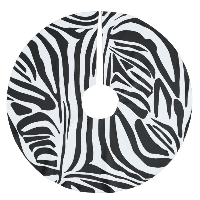 Zebra mönstrad julgransmatta borstad polyester (Framsidan)