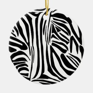 Zebra mönstrad julgransprydnad keramik