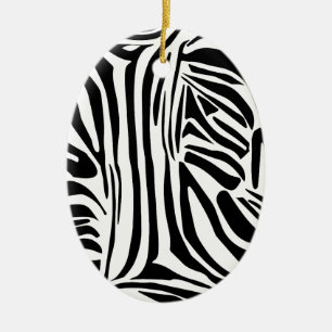 Zebra mönstrad julgransprydnad keramik