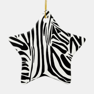 Zebra mönstrad julgransprydnad keramik