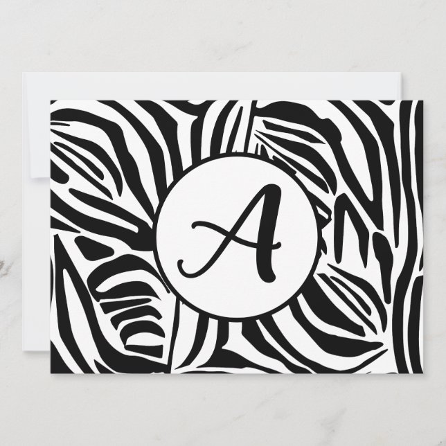 Zebra mönstrad julkort (Framsida)