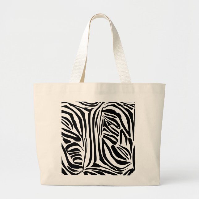 Zebra mönstrad jumbo tygkasse (Framsidan)