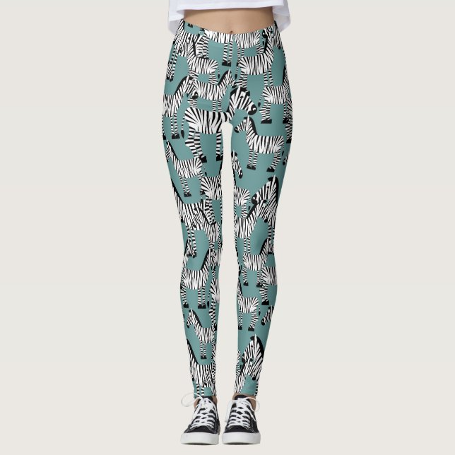 Zebra mönstrad leggings (Framsida)