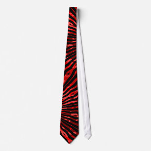 Zebra mönstrad manar för svart & röd lava Tie Slips