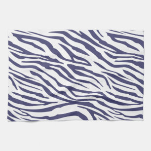 Zebra mönstrad marin blå kökshandduk