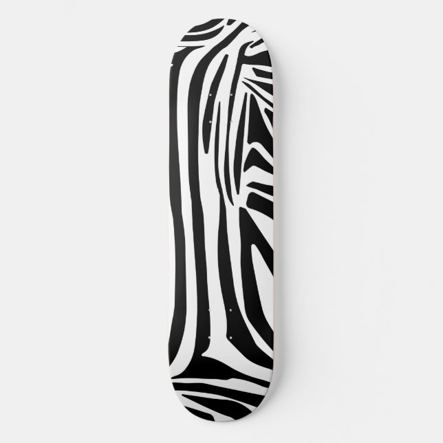 Zebra mönstrad mini skateboard bräda 18,5 cm (Framsida)