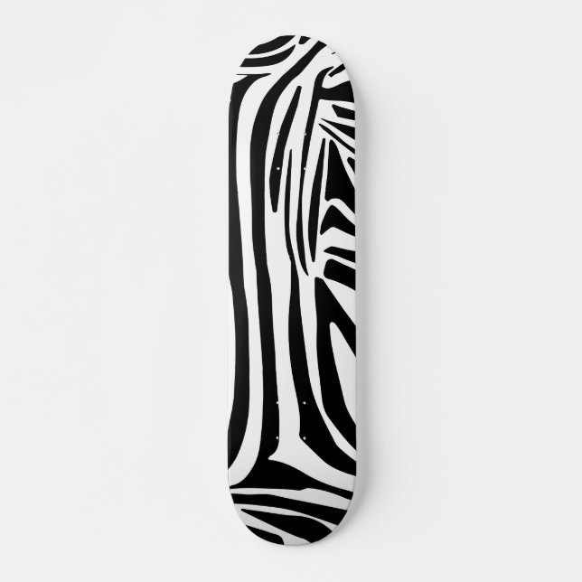 Zebra mönstrad mini skateboard bräda 18,5 cm (Framsida)