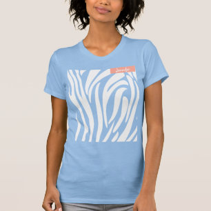 Zebra mönstrad Modern i Monogram White Färg T Shirt
