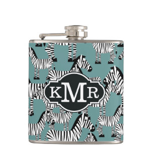 Zebra mönstrad Monogram Fickplunta