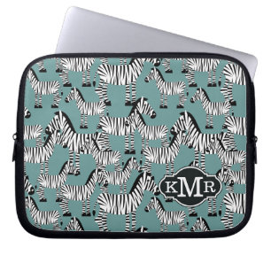 Zebra mönstrad Monogram Laptop Fodral