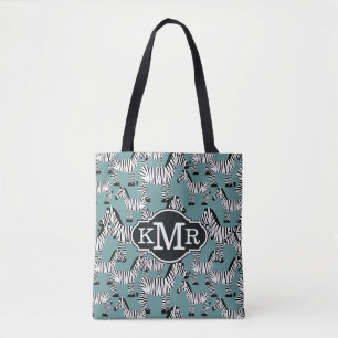 Zebra mönstrad Monogram Tygkasse