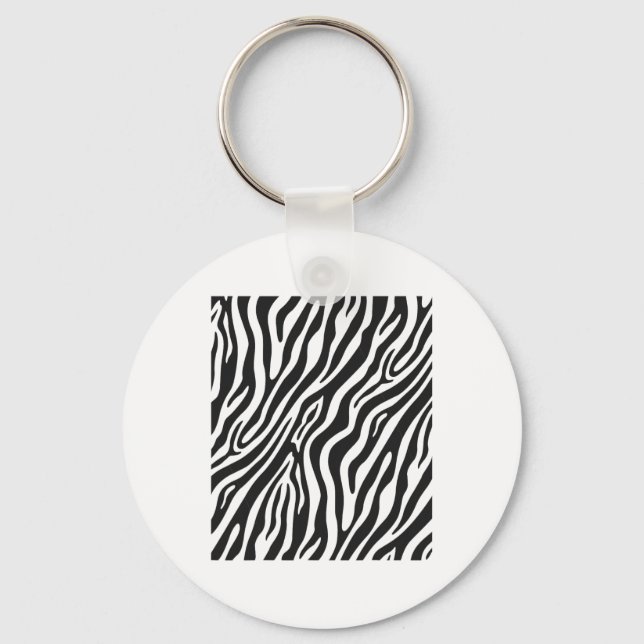Zebra mönstrad praktisk grafik nyckelring (Framsida)