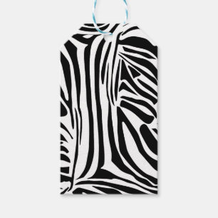 Zebra mönstrad presentetikett