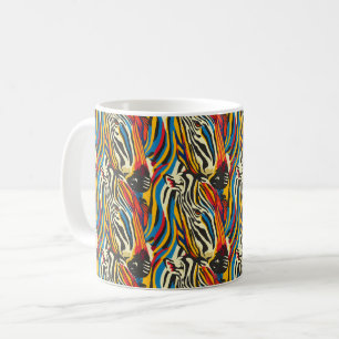 Zebra mönstrad Rainbow Rand Kaffemugg
