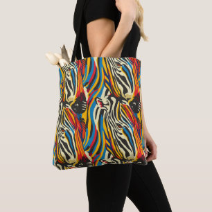 Zebra mönstrad Rainbow Rand Tygkasse