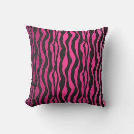 Zebra mönstrad Rosa Black Kudde