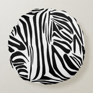 Zebra mönstrad rund kudde
