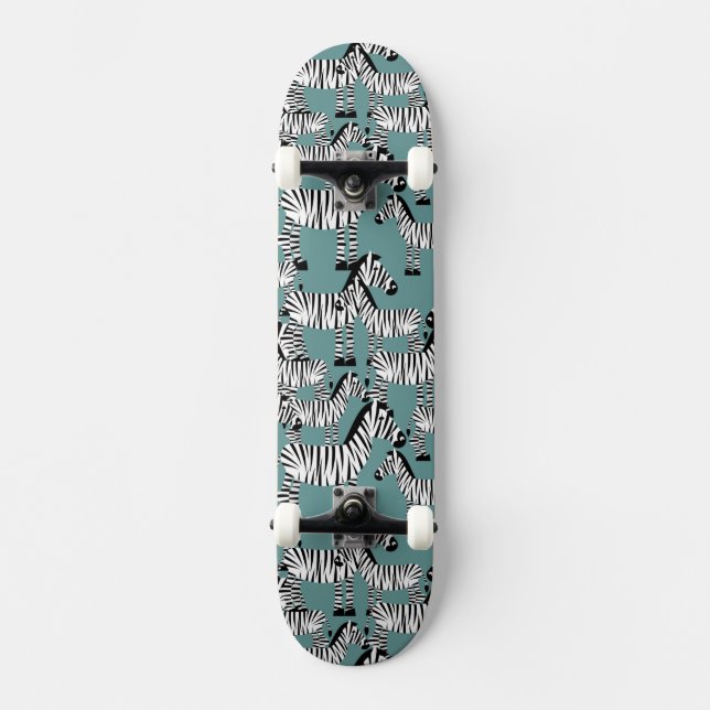 Zebra mönstrad skateboard bräda 20 cm (Framsida)