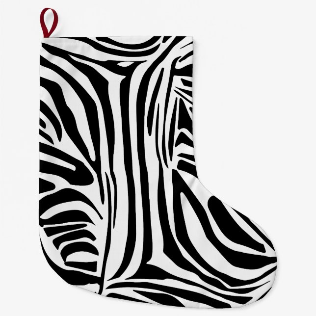 Zebra mönstrad stor julstrumpa (Framsidan)