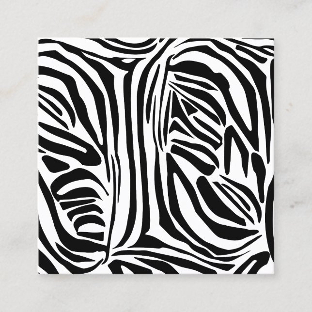 Zebra mönstrad tidsbeställning kort (Framsida)