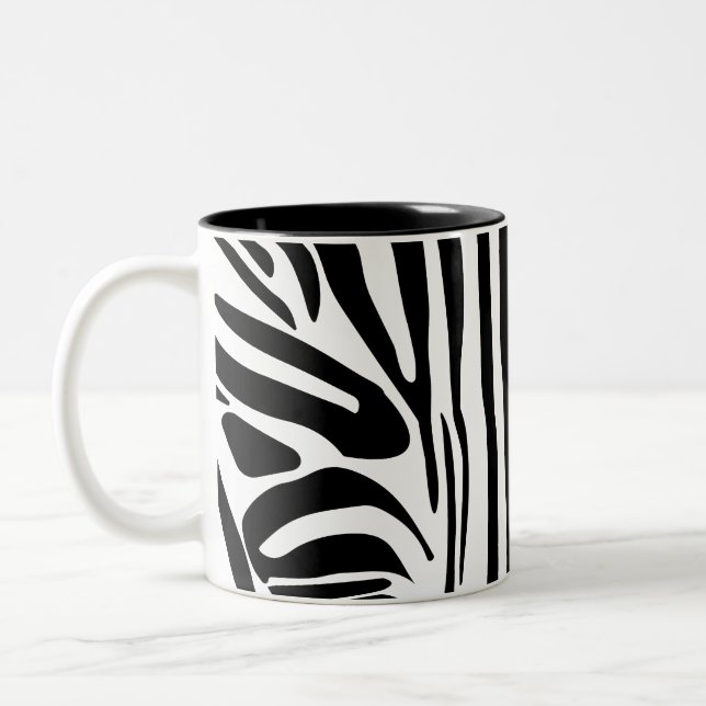 Zebra mönstrad Två-Tonad mugg (Vänster)
